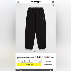 Madhappy Black Classics Fleece Sweatpant